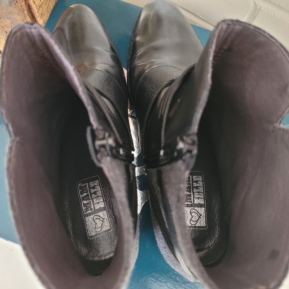 SOLD - MamZelle Black and Damask Grey Jimini Moto Boots EU 40/US 9.5 - Picture 6 of 10